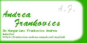 andrea frankovics business card